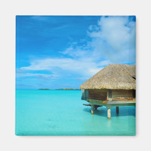 Overwater bungalow on Bora Bora magnet