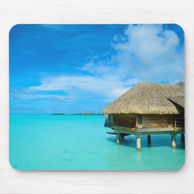 Overwater bungalow on Bora Bora mousepad (Front)