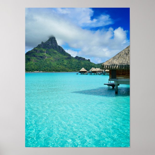 Overwater bungows on Bora Bora vertical poster (Front)