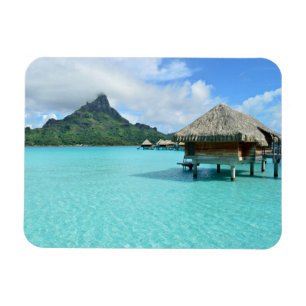 Overwater resort on Bora Bora rectangular magnet
