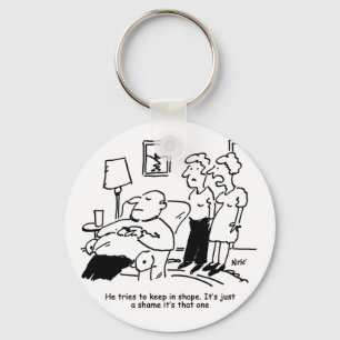 Overweight Unfit Obese Man Tries to Keep Fit Funny Key Ring