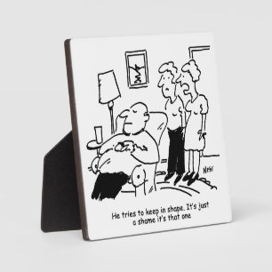 Overweight Unfit Obese Man Tries to Keep Fit Plaque