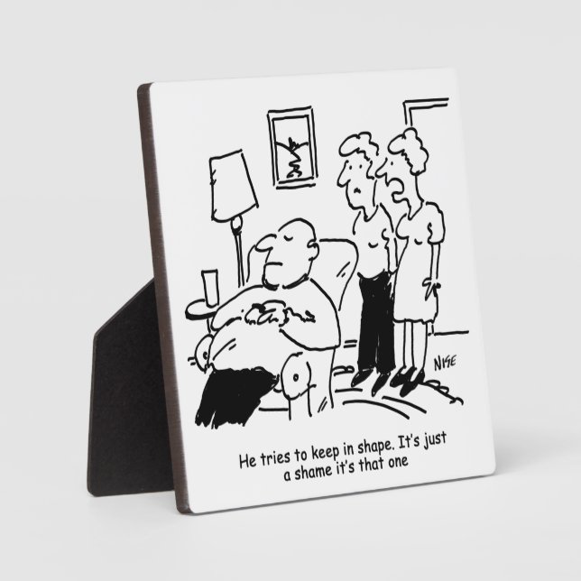 Overweight Unfit Obese Man Tries to Keep Fit Plaque (Front)