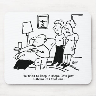 Overweight Unfit Obese Man Tries to Keep in Shape Mouse Pad