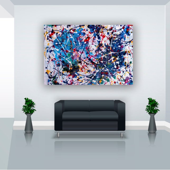 Overwhelmed 2-Colourful Original Abstract Art Throw Blanket (Creator Uploaded)