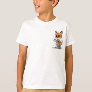 Overwhelmed Cartoon Fox Office Worker T-Shirt