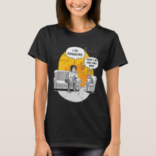 Overwhelmed Introvert Cat Humour Relatable Meme T-Shirt