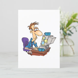 Overworked Office Worker Funny Tired Employee Invitation