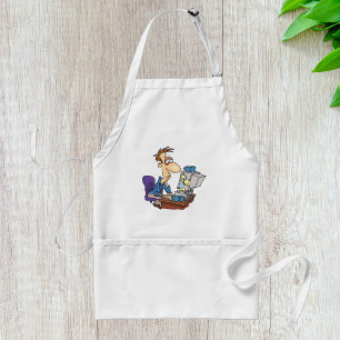Overworked Office Worker Funny Tired Employee Standard Apron