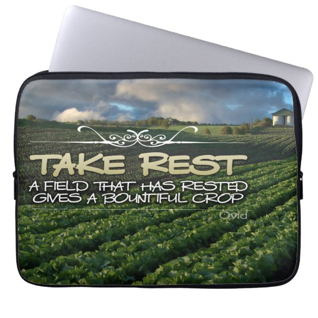 Ovid Inspirational Quote "Take rest" Laptop Sleeve (Front)