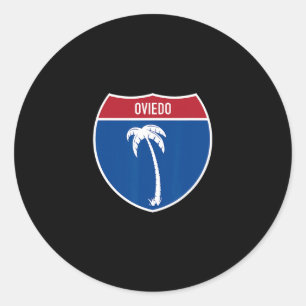 Oviedo Florida Fl Interstate Highway Vacation Souv Classic Round Sticker