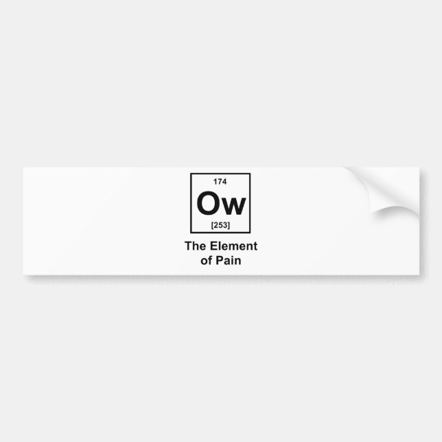 Ow, The Element of Pain Bumper Sticker (Front)