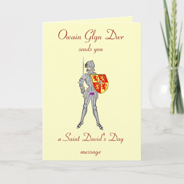 Owain Glyn Dwr, St David's Day Card (Front)