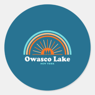 Owasco Lake New York Rainbow _1  Classic Round Sticker
