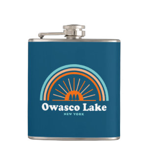 Owasco Lake New York Rainbow Hip Flask