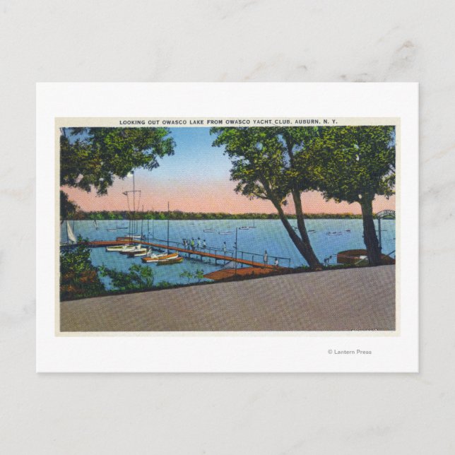 Owasco Yacht Club View of Owasco Lake Postcard (Front)