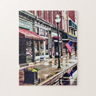 Owego NY - American Flag and Reflections Jigsaw Puzzle