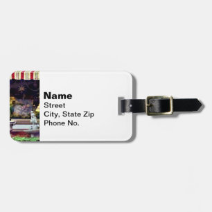 Owego NY - Gift Shop with Striped Awning Luggage Tag