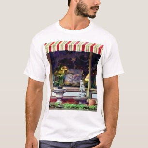 Owego NY - Gift Shop with Striped Awning T-Shirt