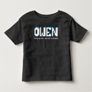 Owen boys name and meaning pixels text toddler T-Shirt