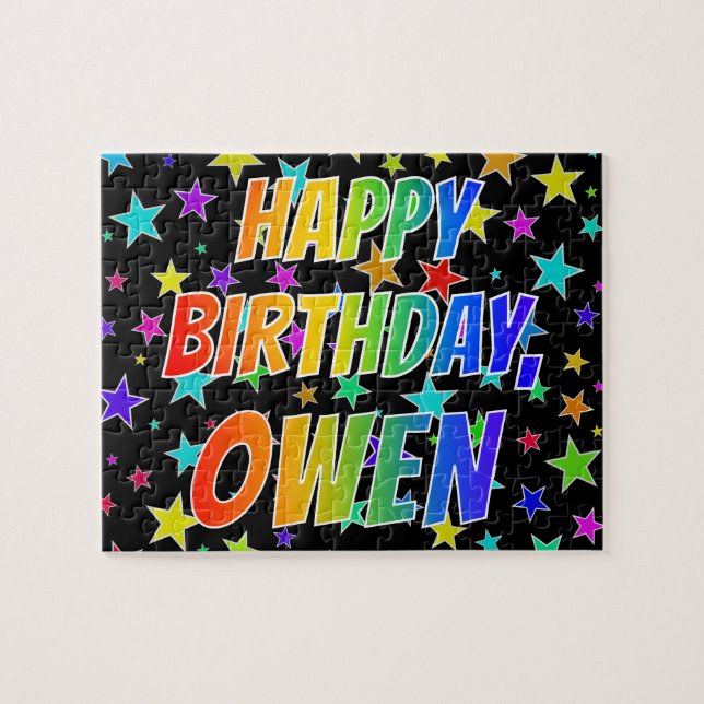"OWEN" First Name, Fun "HAPPY BIRTHDAY" Jigsaw Puzzle (Horizontal)