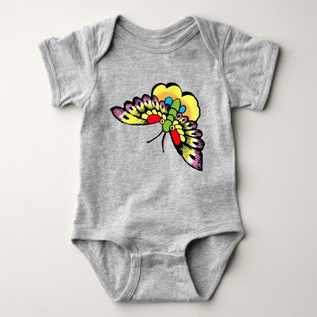 Owen Jones Antique Oriental Butterflies Baby Bodysuit (Front)