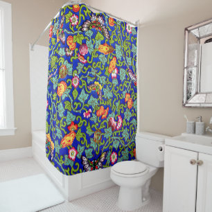 Owen Jones Antique Oriental Butterflies Shower Curtain