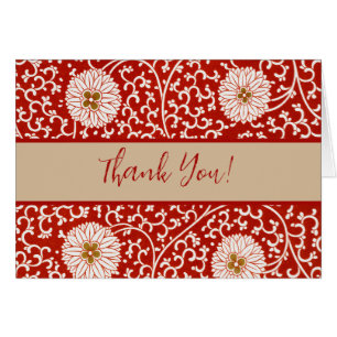 Owen Jones Chinese Ornament Red White Floral