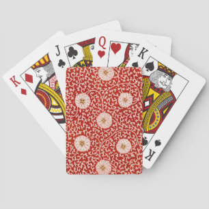 Owen Jones Chinese Ornament Red White Floral Playing Cards