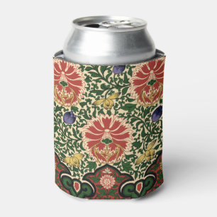 Owen Jones Chinoiserie Red Lotus Floral Art Design Can Cooler