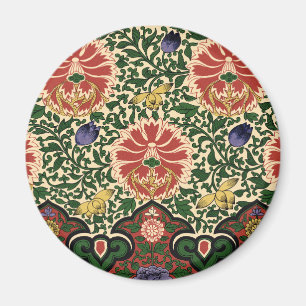 Owen Jones Chinoiserie Red Lotus Floral Art Design Magnet