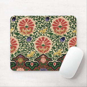 Owen Jones Chinoiserie Red Lotus Floral Art Design Mouse Pad
