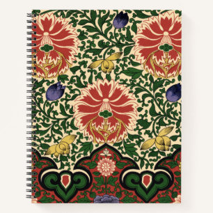 Owen Jones Chinoiserie Red Lotus Floral Art Design Notebook