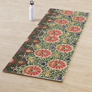 Owen Jones Chinoiserie Red Lotus Floral Art Design Yoga Mat