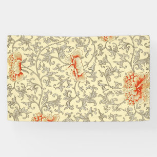 Owen Jones Vintage Pattern: Coral Floral Grey Banner