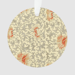 Owen Jones Vintage Pattern: Coral Floral Grey Ornament