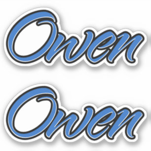 Owen name blue sticker Sticker Sticker Sticker