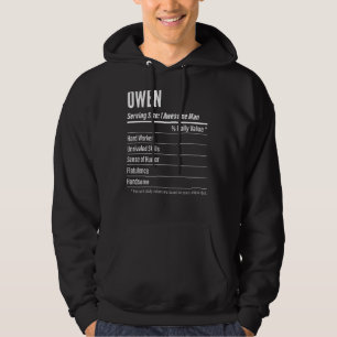 Owen Serving Size Nutrition Label Calories Hoodie