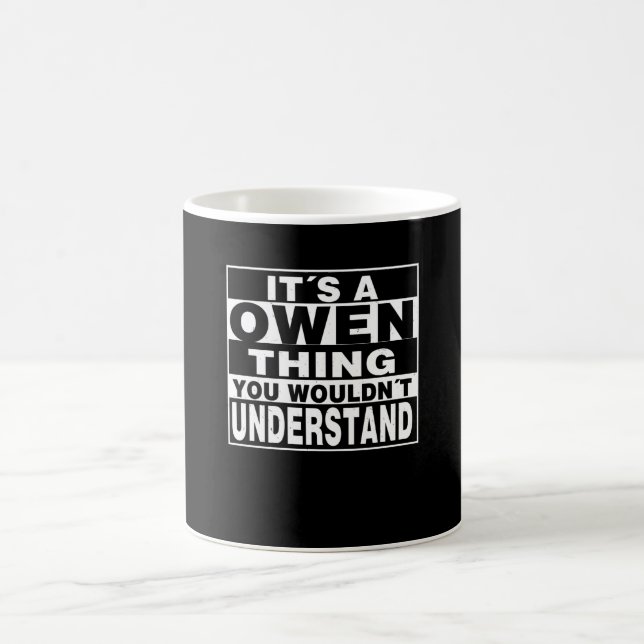 OWEN Surname Personalised Gift Coffee Mug (Center)
