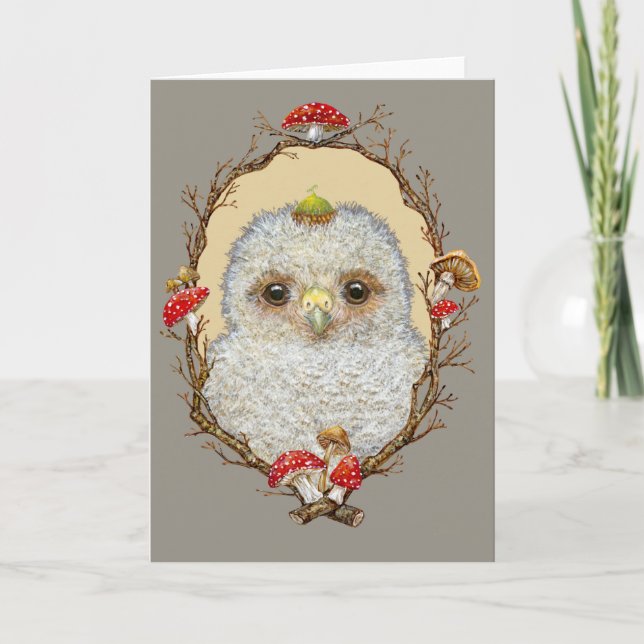 Owen the flammulated owlet card (Front)