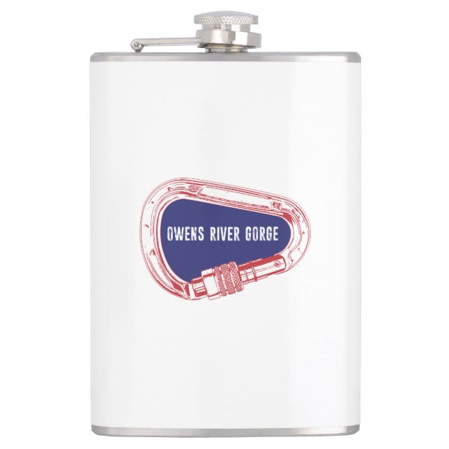 Owens River Gorge Climbing Carabiner Hip Flask (Front)
