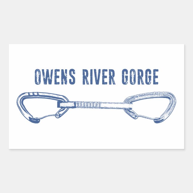 Owens River Gorge Rock Climbing Quickdraw Rectangular Sticker (Front)