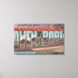 Owensboro, Kentucky - Large Letter Scenes Canvas Print