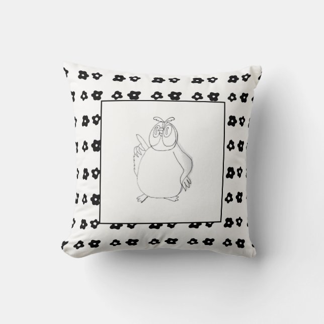 Owl Сartoon Birth Baby Boy for Kids Polka Cushion (Front)