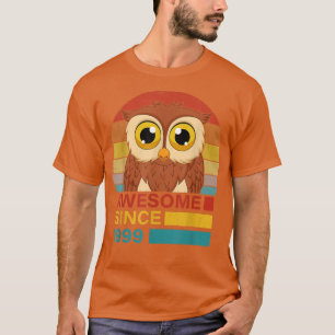 Owl 1999 Birthday Funny Vintage Owl Retro Sunset  T-Shirt