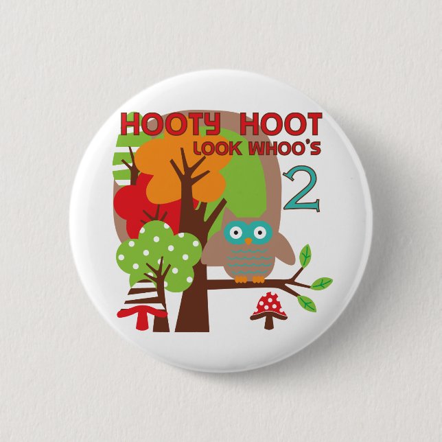 Owl 2nd Birthday T-shirts and Gifts 6 Cm Round Badge (Front)