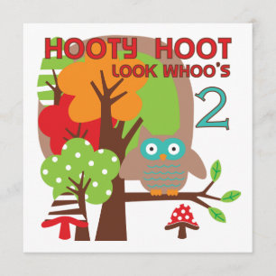 Owl 2nd Birthday T-shirts and Gifts Card