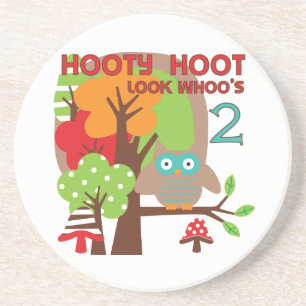 Owl 2nd Birthday T-shirts and Gifts Coaster