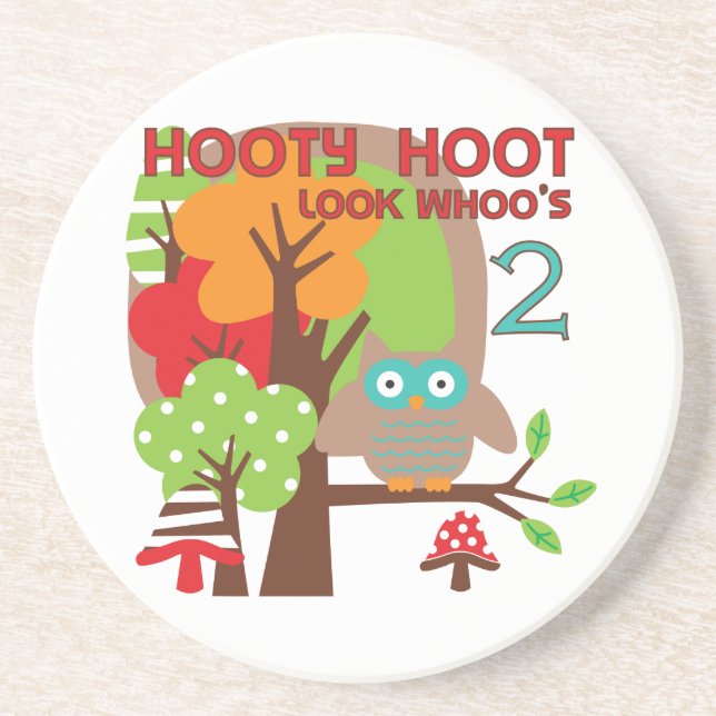 Owl 2nd Birthday T-shirts and Gifts Coaster (Front)