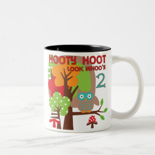 Owl 2nd Birthday T-shirts and Gifts Two-Tone Coffee Mug